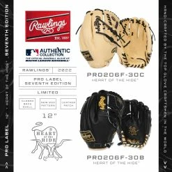 Rawlings Pro Label Heart Of The Hide 12" Baseball Glove: PRO206F-30B 12 Rawlings Pro Label Heart Of The Hide 12" Baseball Glove: PRO206F-30B -Mitts Store 22GProLabel7 1080x1080 1