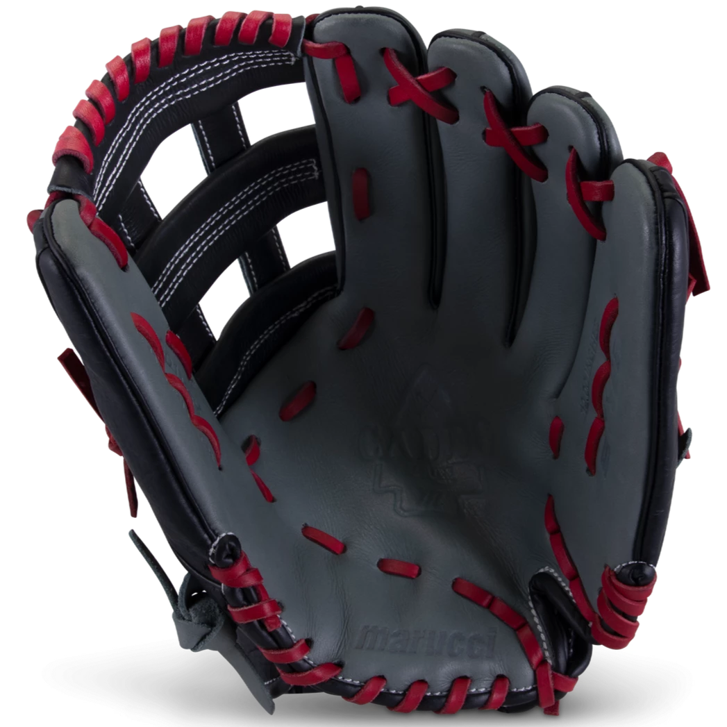 Marucci Caddo S Type 12" Baseball Glove: MFGCADD1200-GY/R 4 Marucci Caddo S Type 12" Baseball Glove: MFGCADD1200-GY/R - Image 2