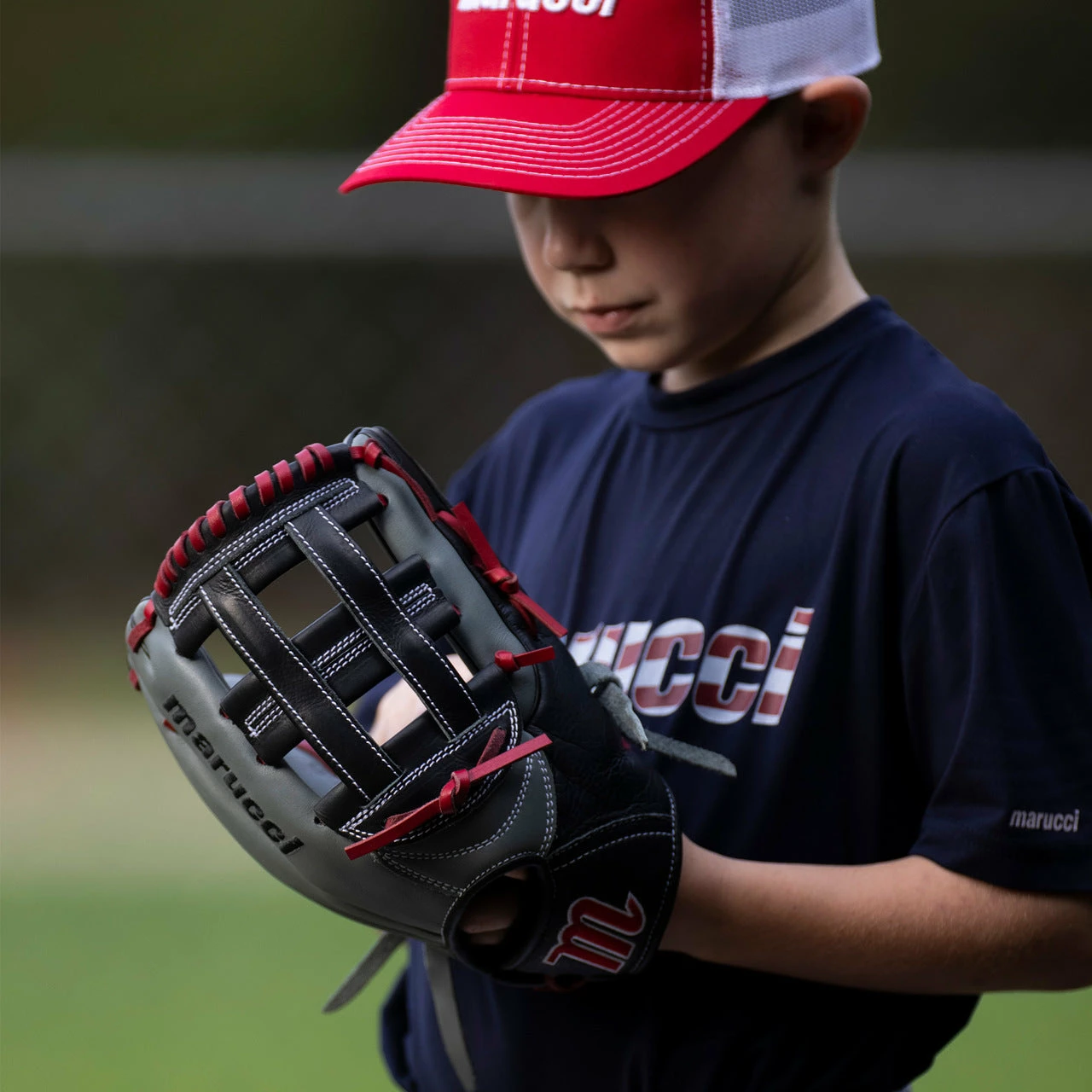 Marucci Caddo S Type 12" Baseball Glove: MFGCADD1200-GY/R 7 Marucci Caddo S Type 12" Baseball Glove: MFGCADD1200-GY/R - Image 5