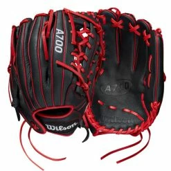 Wilson A700 12" Baseball Glove: WBW10012712 11 Wilson A700 12" Baseball Glove: WBW10012712 -Mitts Store WBW100128 8 A700 12 Black Red.png.cq5dam.web .1200.1200