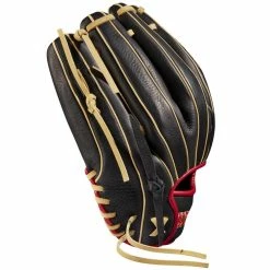 Wilson A1000 1912 12" Baseball Glove: WBW10013612 -Mitts Store WBW100136 3 A1000 1912 IF 12 Red Black Blonde.png.cq5dam.web .1200.1200