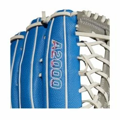 Wilson A2000 PF92 Love The Moment 12.25" Limited Edition Baseball Glove: WBW1008051225 -Mitts Store WBW100805 5 A2000 2022 Love The Moment PF92 1225 RoyalBlueSS Grey.png.cq5dam.web .1200.1200