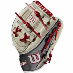 Wilson A2K 1787 11.75" Baseball Glove - GOTM June 2022: WBW1008841175 -Mitts Store WBW100884 2 2022 JUNE GOTM A2K 1787 1175 Silver Gunmetal BrickRed.png.cq5dam.web .1200.1200