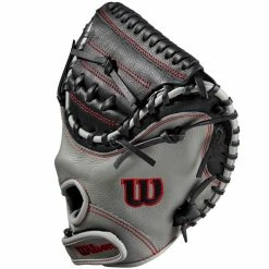 Wilson A500 32" Baseball Catcher's Mitt: WBW10090732 -Mitts Store WBW100907 2 A500 BB 32 Boys Black Grey Red.png.cq5dam.web .1200.1200