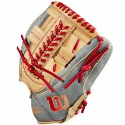 Wilson A2000 1785SS 11.75" SuperSkin Baseball Glove: WBW1009711175 -Mitts Store WBW100971 2 2023 A2000 IF 1785SS 1175 GreySS Blonde Red.png.cq5dam.web .1200.1200