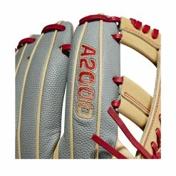 Wilson A2000 1785SS 11.75" SuperSkin Baseball Glove: WBW1009711175 -Mitts Store WBW100971 5 2023 A2000 IF 1785SS 1175 GreySS Blonde Red.png.cq5dam.web .1200.1200