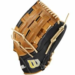 Wilson A2000 1799SS 12.75" SuperSkin Baseball Glove: WBW1009751275 -Mitts Store WBW100975 2 A2000 OF 1799SS 1275 BlackSS SaddleTan Yellow.png.cq5dam.web .1200.1200