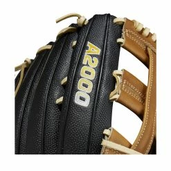 Wilson A2000 1799SS 12.75" SuperSkin Baseball Glove: WBW1009751275 -Mitts Store WBW100975 5 A2000 OF 1799SS 1275 BlackSS SaddleTan Yellow.png.cq5dam.web .1200.1200