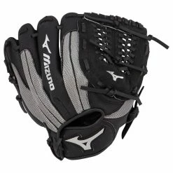 Mizuno Prospect Series PowerClose 11" Youth Baseball Glove - Black/Smoke - 2019 Model -Mitts Store mizuno baseball glove prospect select series powerclose youth 11 blk smk 2019