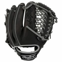 Rawlings Heart Of The Hide PRO205 11.75" Baseball Glove- Black/Gray - 2021 Model -Mitts Store rawlings baseball glove hoh pro205 1175 blk gry inset1