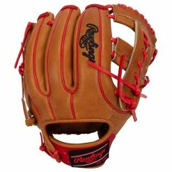 Rawlings Heart Of The Hide PRO315 11.75" Baseball Glove - Brown/Red - 2022 Model 7 Rawlings Heart Of The Hide PRO315 11.75" Baseball Glove - Brown/Red - 2022 Model -Mitts Store rawlings baseball glove hoh pro315 1175 brn red inset1