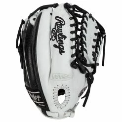 Rawlings Heart Of The Hide PROMT27 12.75" Baseball Glove - White/Black - 2022 Model -Mitts Store rawlings baseball glove hoh promt27 1275 white black inset1
