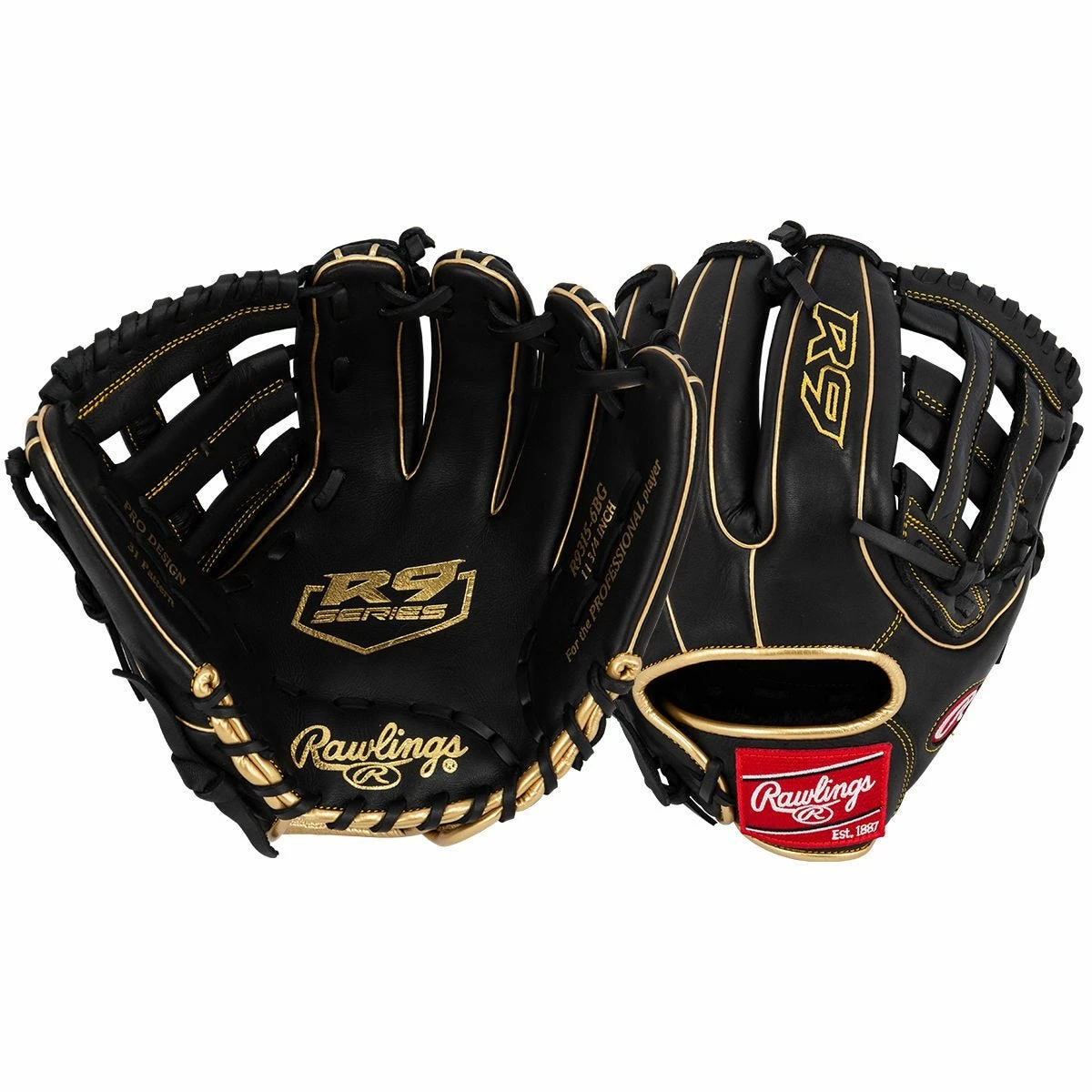 Rawlings R9 Series 11.75" H-Web Baseball Glove - 2021 Model 3 Rawlings R9 Series 11.75" H-Web Baseball Glove - 2021 Model
