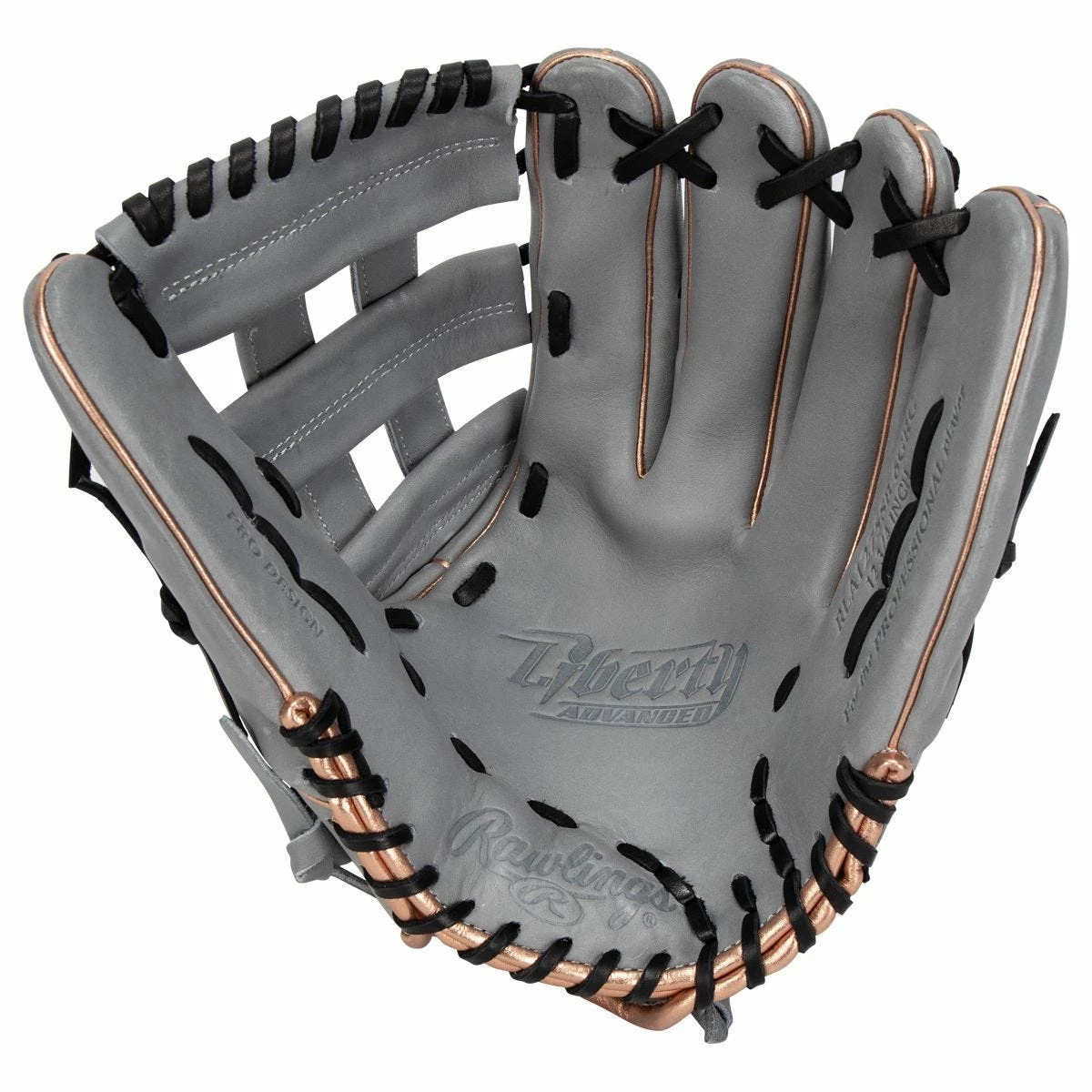 Rawlings Liberty Advanced RLA1275SB-6GRG 12.75" Fastpitch Softball Glove- Gray/Rose - 2022 Model 4 Rawlings Liberty Advanced RLA1275SB-6GRG 12.75" Fastpitch Softball Glove- Gray/Rose - 2022 Model - Image 2